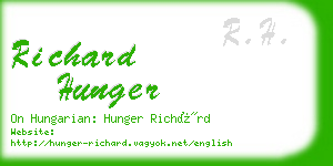 richard hunger business card